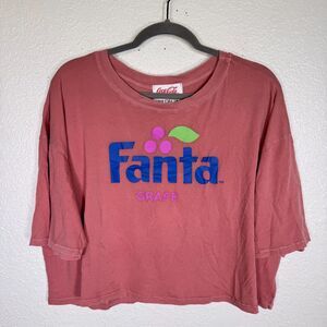 Fanta Shirt Womens Large Grape Coca Cola Drink Crop Top Tee Soft Wildfox NEW